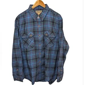 Duluth Trading Co Free Swingin Wicking Plaid Flannel Button-Down Shirt Size XL